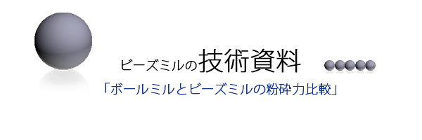 ボールミルとビーズミルの粉砕力比較