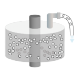 ビーズが流出している様子