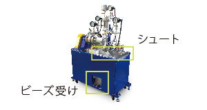 シュートとビーズ受けの様子