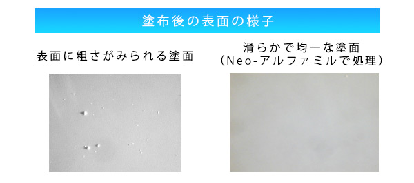 塗布後の表面の様子